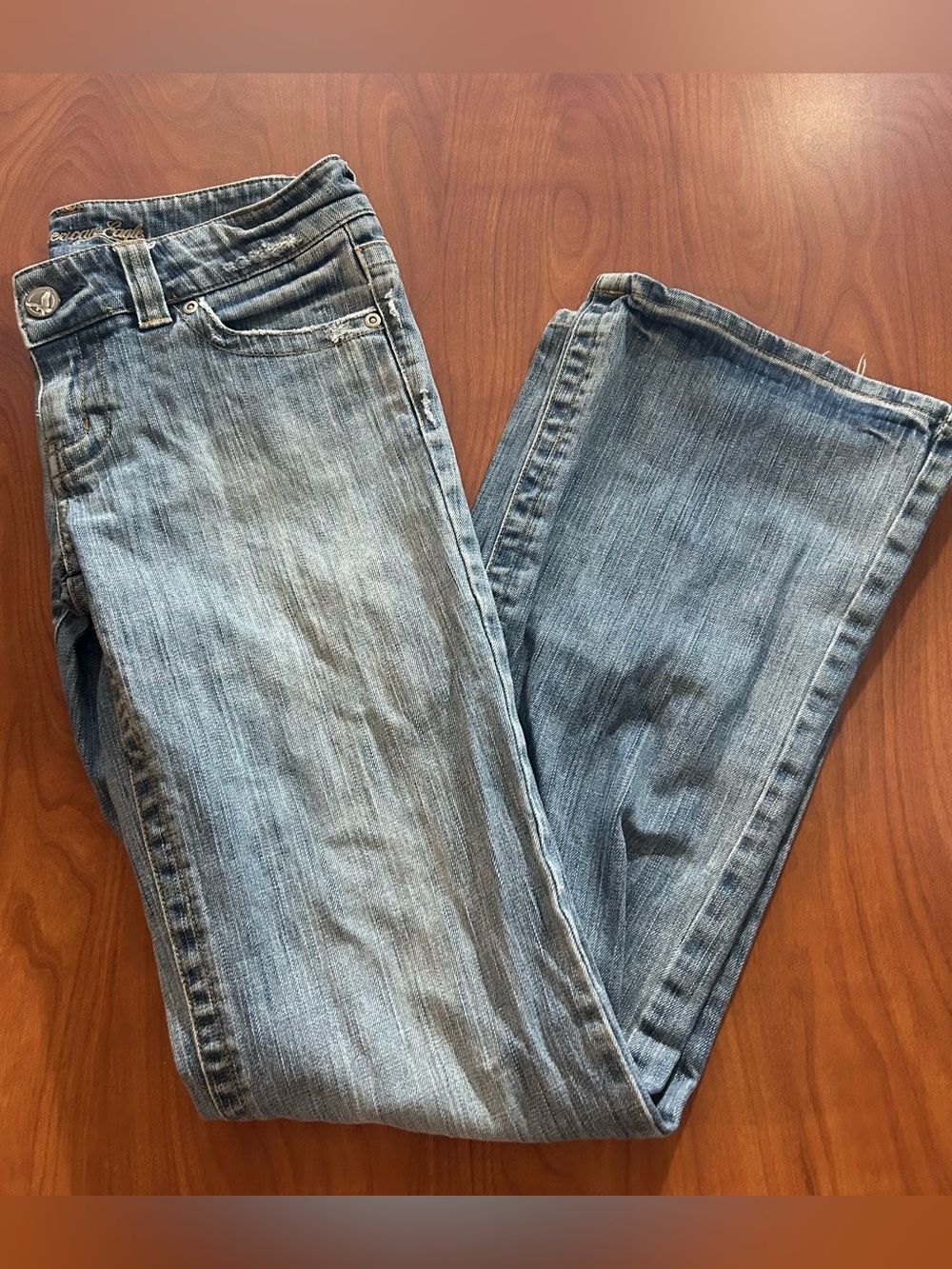 American Eagle Women's Blue Flare-Leg Jeans